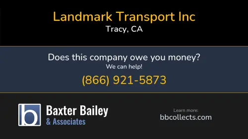 Landmark Transport Inc 1852 W 11th St #400 Tracy, CA DOT:2230414 MC:452343 1 (413) 400-1000