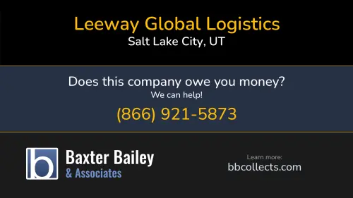 Leeway Global Logistics Lee Way Global Logistics leewaygloballogistics.com 2150 S 1300 E Salt Lake City, UT DOT:2232366 MC:488571 1 (385) 715-7204 1 (385) 715-7782 1 (800) 507-5524