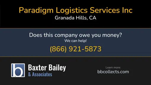 Updated Profile & Contacts for Paradigm Logistics Services Inc. DOT: 3337798  MC: 1064792.   Located in Granada Hills, CA 91344 US. 