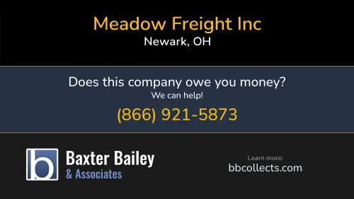 Meadow Freight Inc 9 N 3rd St Newark, OH DOT:4311160 MC:1680365